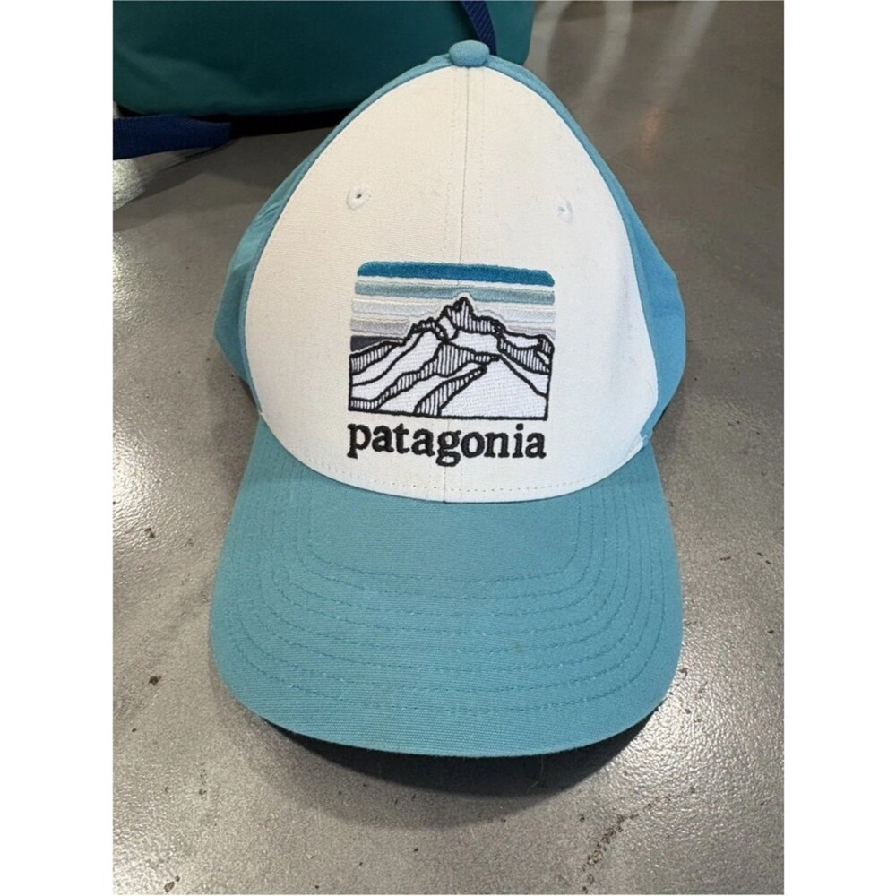 Patagonia Snapback Hat in Aqua and White